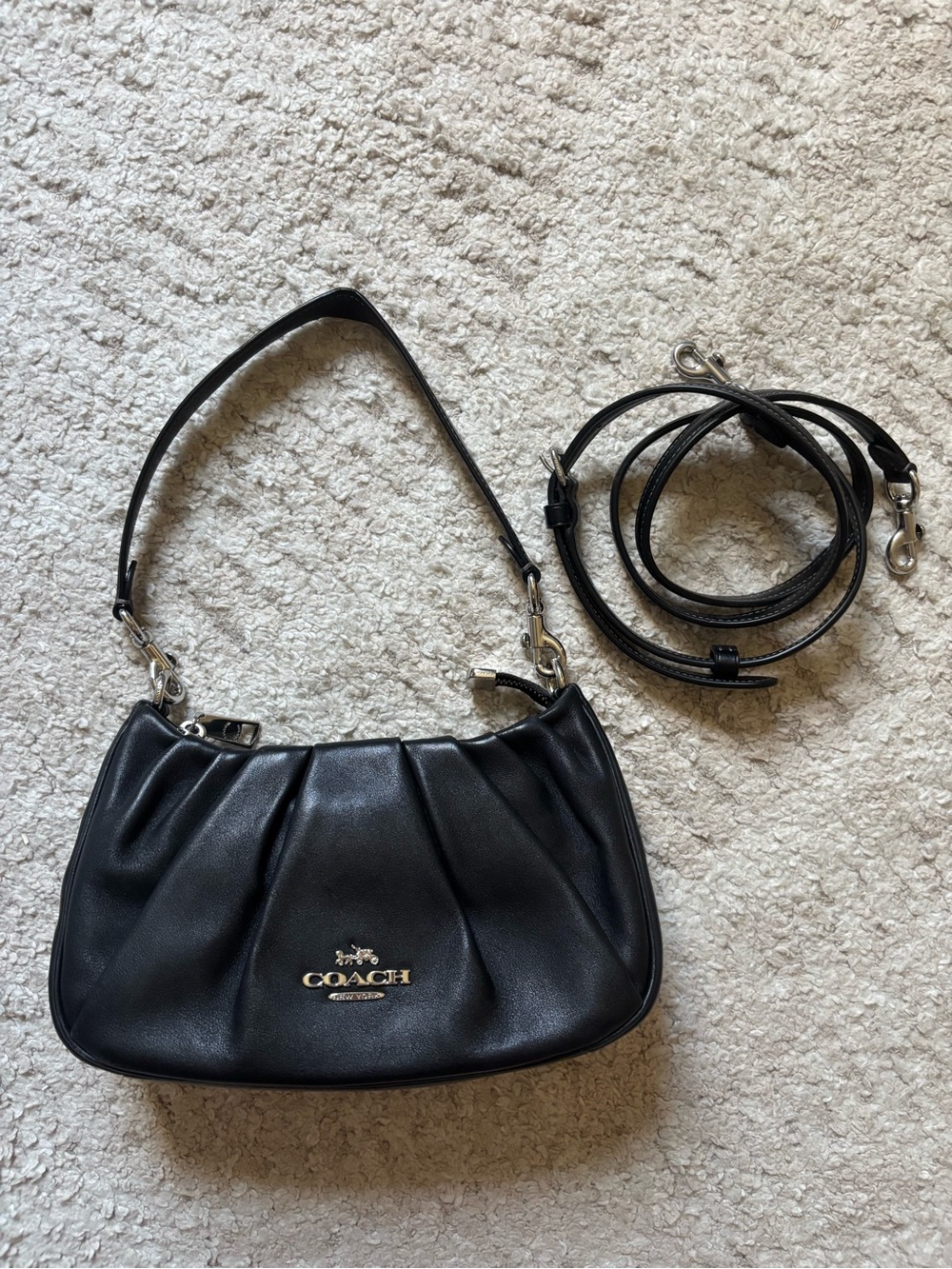 Authentic Coach Teri Shoulder Bag With Ruching